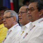 President Benigno S. Aquino III graces the Opening Ceremony of the 2013 Philippine M.I.C.E. Conference (MICECON 2013) at the 3rd Floor, SMX Convention Center, SM Lanang Premiere in Davao City on Thursday (March 07, 2013). The MICE Conference is a prestigious gathering of key players in the travel and tourism industry. The conference will provide the Host an opportunity to showcase its destinations to approximately 400 stakeholders in the tourism industry comprised of: travel agents, tour operators, hoteliers, resort owners, professional congress/ exhibition/event organizers, association/corporate executives, destination management companies, airline representatives, local government officials, academe, students and the media. In photo are Senator Franklin Drilon, House Speaker Feliciano Belmonte, Jr., and Tourism Secretary Ramon Jimenez, Jr. (Photo by: Jay Morales / Malacañang Photo Bureau).