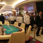 President Benigno S. Aquino and Solaire chairman and chief executive officer Enrique Razon, Jr. III tours and inspects the ground facilities of the Solaire Resort and Casino during the inauguration ceremony in No. 1 Solaire Boulevard, Entertainment City, Parañaque City on Saturday (March 16). The US$1 billion Solaire is set to become the Philippines’ premier integrated resort destination with premium gaming facilities. (MNS photo)