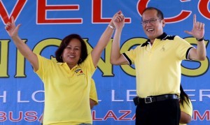 President Benigno S. Aquino III endorses the Liberal Party (LP) candidates for the May 13, 2013 midterm election from Capiz Province, headed by Capiz 2nd District Congressional candidate Mary Andaya, during the Meeting with Local Leaders and the Community at the Mambusao Public Plaza in Mambusao, Capiz on Wednesday (April 10, 2013). LP was founded on January 19, 1946 by Manuel Roxas, the first President of the Third Philippine Republic. (Photo by: Benhur Arcayan / Malacañang Photo Bureau).