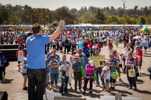 Autism Speaks Executive Director for Southern California Matt Asner addresses the crowd during Los Angeles Walk Now for Autism Speaks on Saturday, April 20, 2013 at the Rose Bowl in Pasadena. The 2013 LA Autism Walk hosted 40,000 attendees, raised over $1.8M for autism and is the largest autism walk in the country. Photo by Efong Chiu