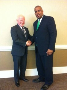Ambassador Jose L. Cuisia Jr. calls on Charlotte Councilman David Howard. (Philippine Embassy Photo by Lilibeth Almonte-Arbez)