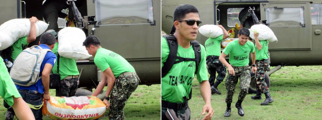 Team Albay-OCD5 assisting in the aerial delivery of relief goods to far-flung towns of Bohol. (MNS photo)