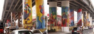 The Metro Manila Development and Authority (MMDA) and the National Commission for Culture and the Arts (NCCA) jointly implement the beautification of the Nagtahan flyover in Sta. Mesa, Manila. (MNS photo)