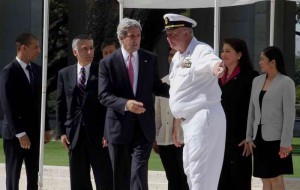 United States Secretary of State John Kerry prior to the wreath-laying ceremony at the Manila American Cemetery and Memorial in Global City, Taguig on Tuesday (December 17). Kerry was in the Philippines for a two-day visit where he met with President Benigno Aquino III and also flew to typhoon-ravaged Tacloban to inspect damages in the area caused when Typhoon Haiyan hit the country last month. (MNS photo)