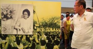 President Benigno S. Aquino III views a photograph during the “History and her Story” – A Special Commemorative Photo Exhibit on the 5th Death Anniversary of former President Corazon C. Aquino at the Glorietta Activity Center in Palm Drive, Makati City on Monday (August 04, 2014). The exhibit gives its readers a rare glimpse into Mrs. Aquino’s life – from her school years at the St. Scholastica’s College, to her marriage to the late Senator Benigno Aquino, Jr., to the People Power revolution that changed her life, and in the process, Philippine history. It also revisits Mrs. Aquino’s years as the first female President of the Philippines from 1987 to 1992. (MNS photo)